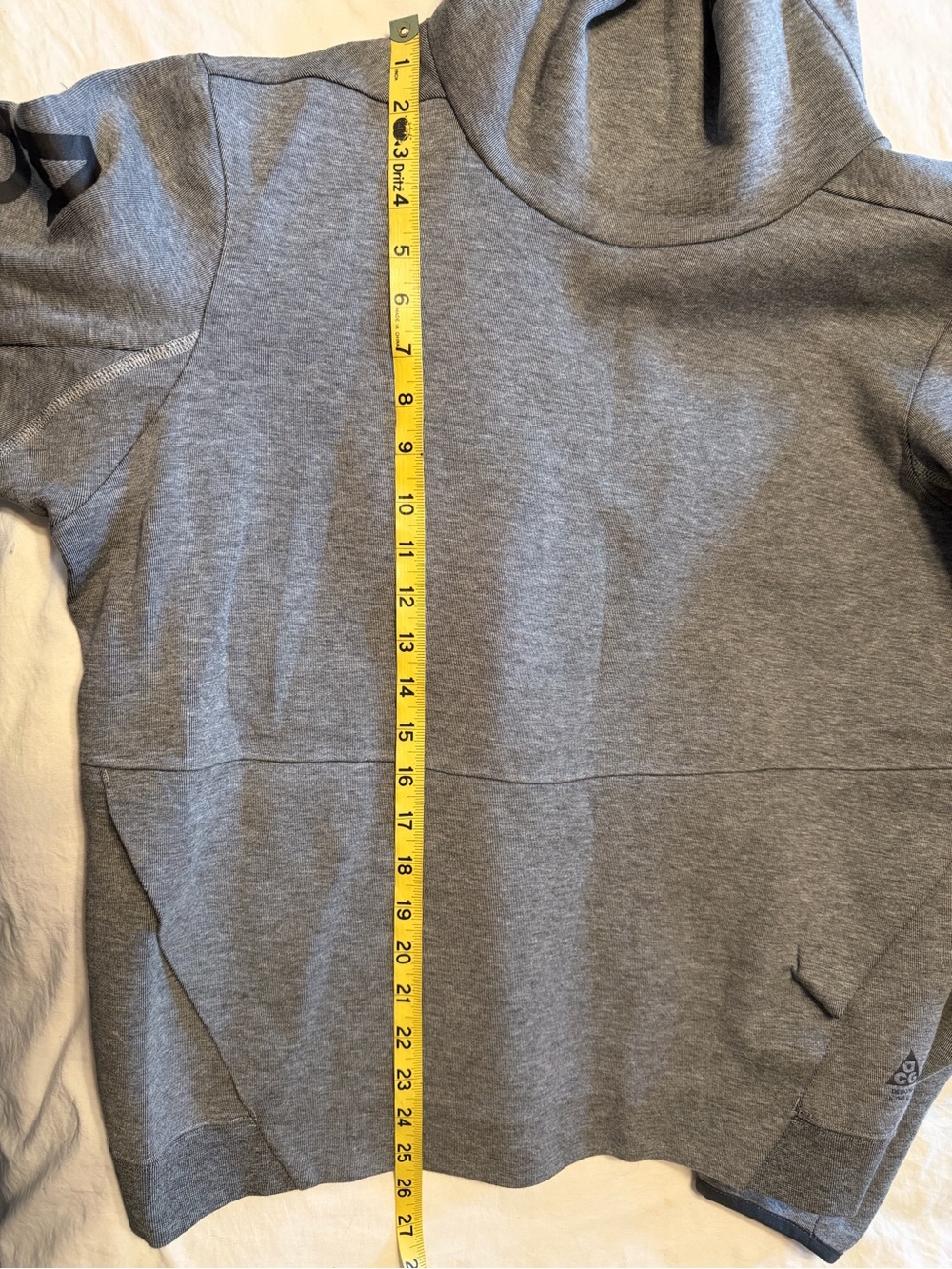 NikeLab ACG Tech Fleece Funnel Carbon Heather 816734-091 Men's Sweatshirt Large - Picture 15 of 16